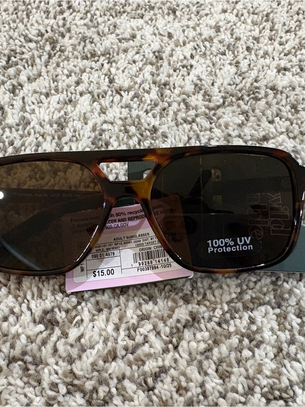 Wild Fable Tortoiseshell Brown Rectangular Adult Sunglasses